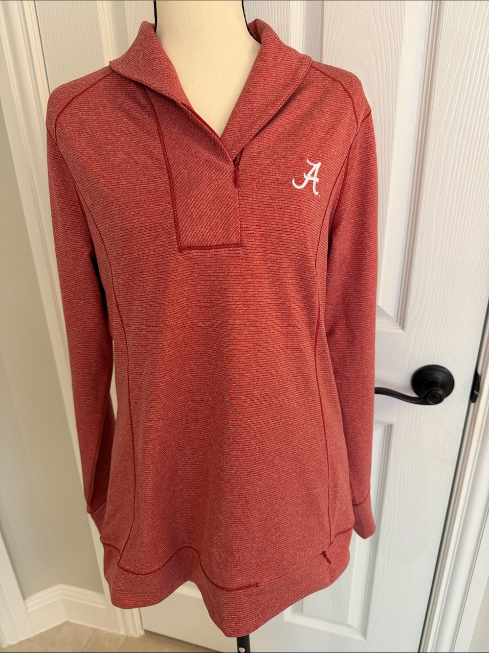 Cutter & Buck Alabama Heathered Red Shawl-Collar Pullover